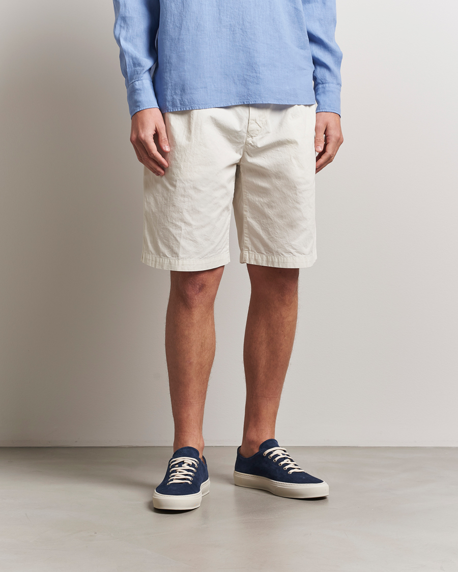 Herre | Shorts | Aspesi | Pleated Cotton Shorts Light Beige