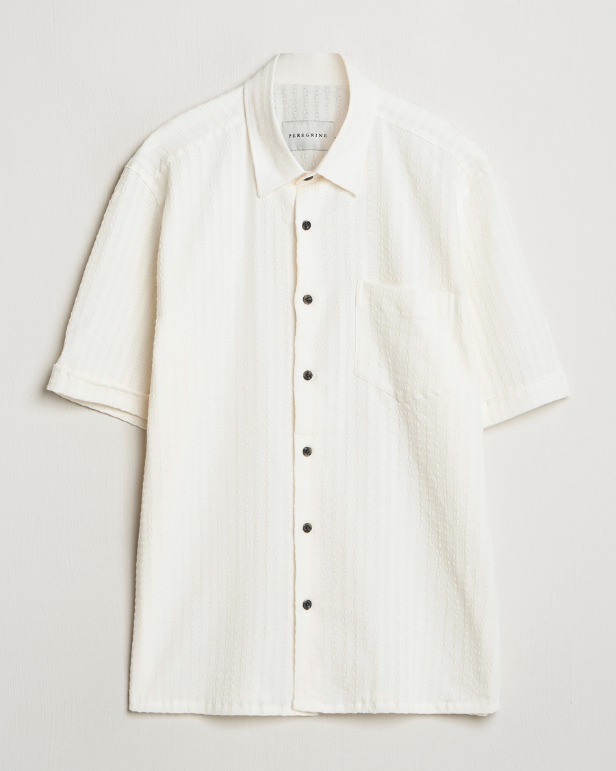 Herre | Skjorter | Peregrine | Seersucker Beach Shirt White Stripe