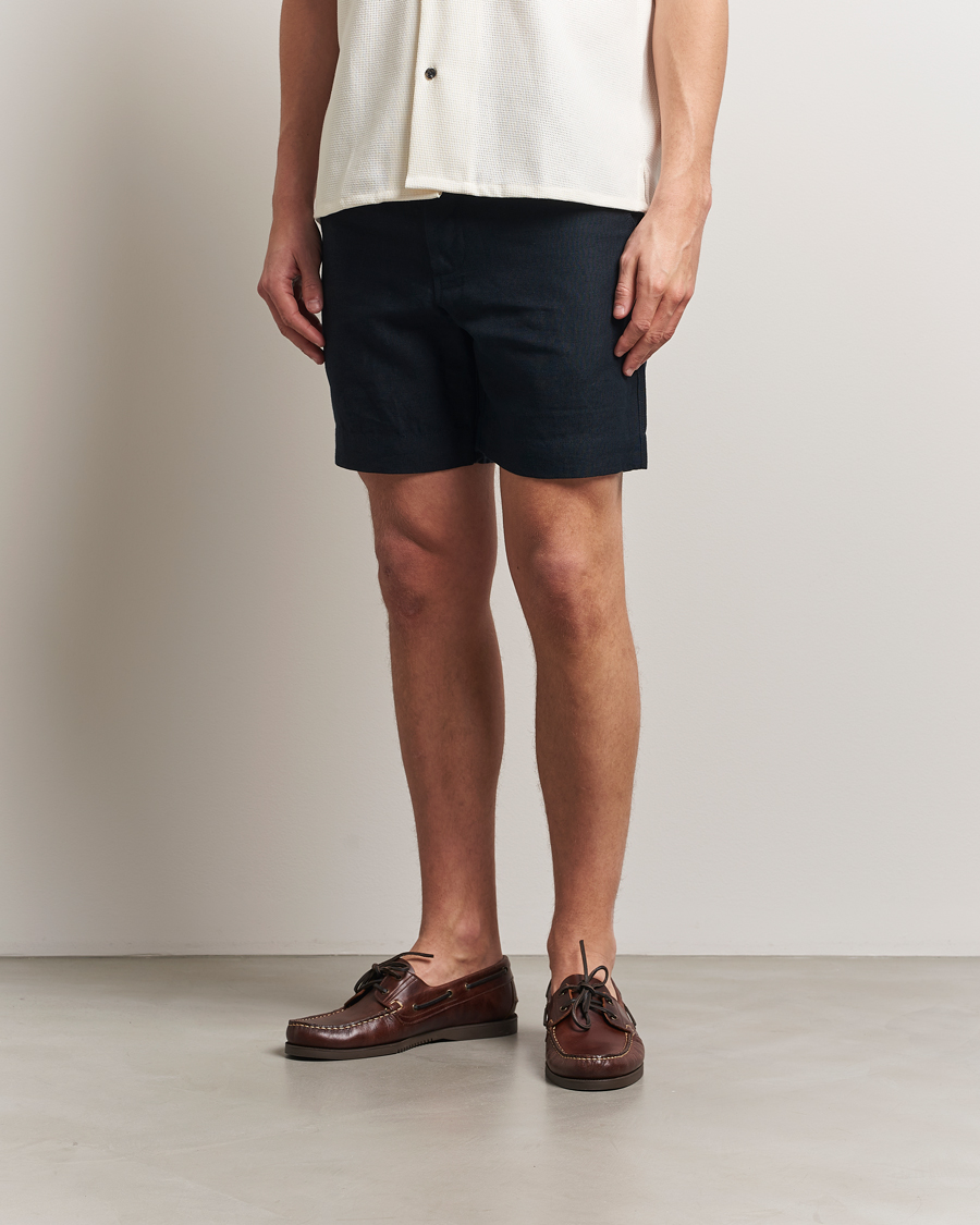 Herre | Shorts | Peregrine | Grange Linen Shorts Navy