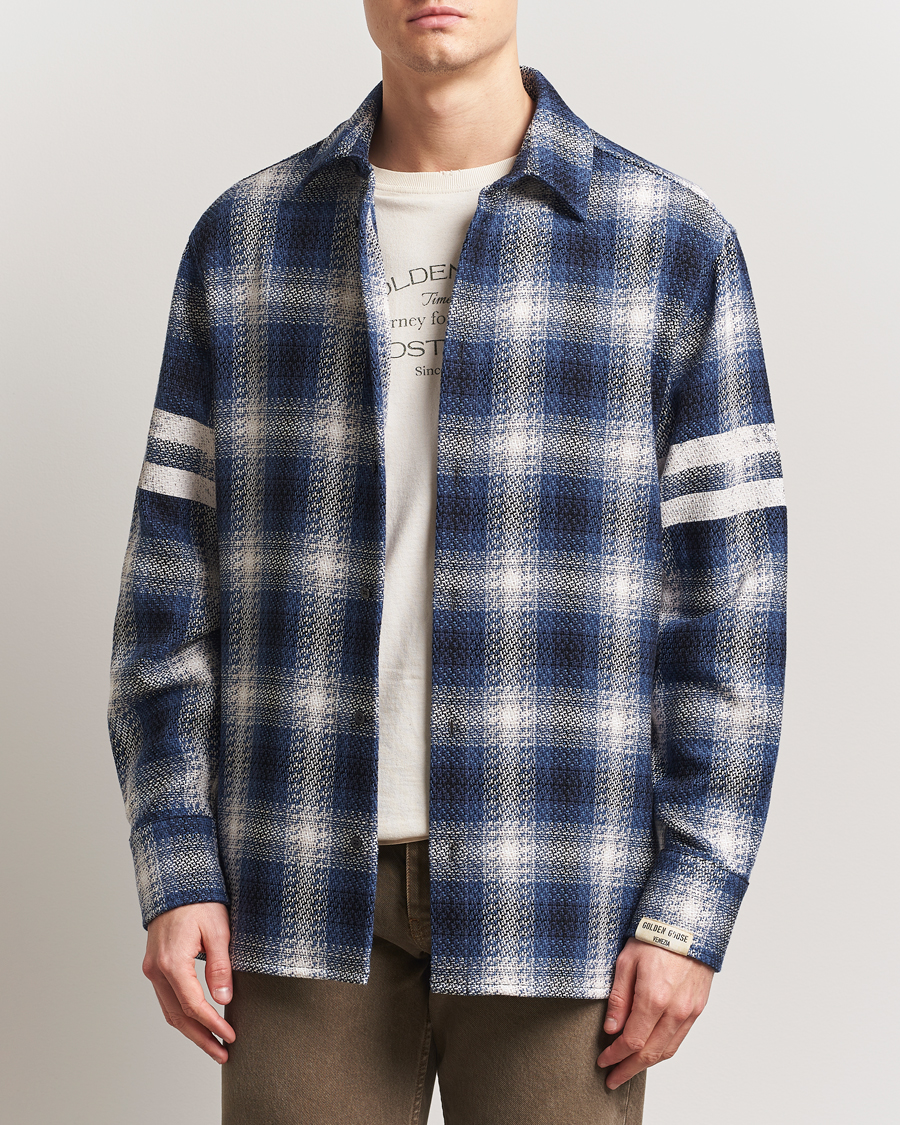 Herre | Skjorter | Golden Goose | Heavy Check Overshirt Ice/Indigo