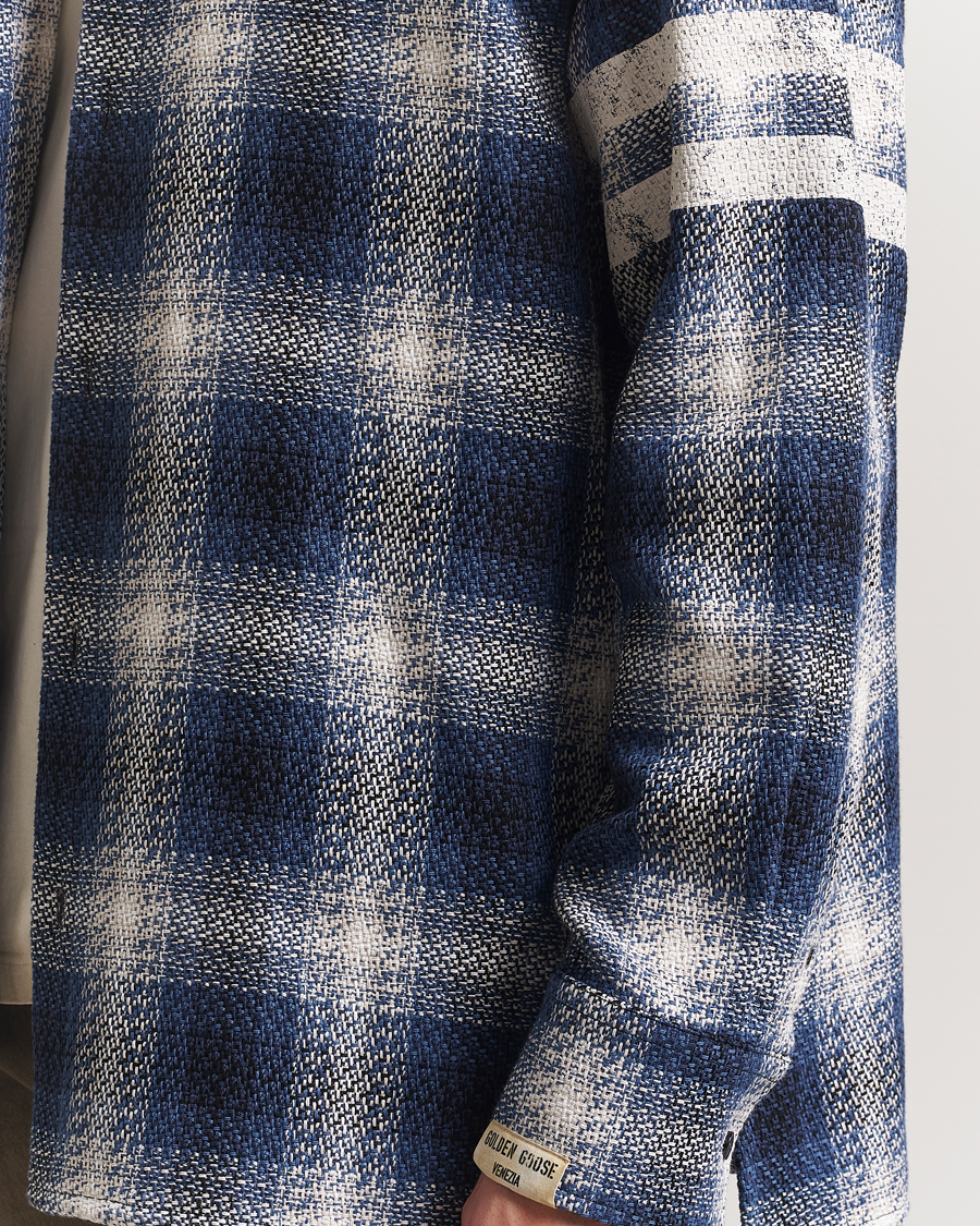 Herre | Skjorter | Golden Goose | Heavy Check Overshirt Ice/Indigo