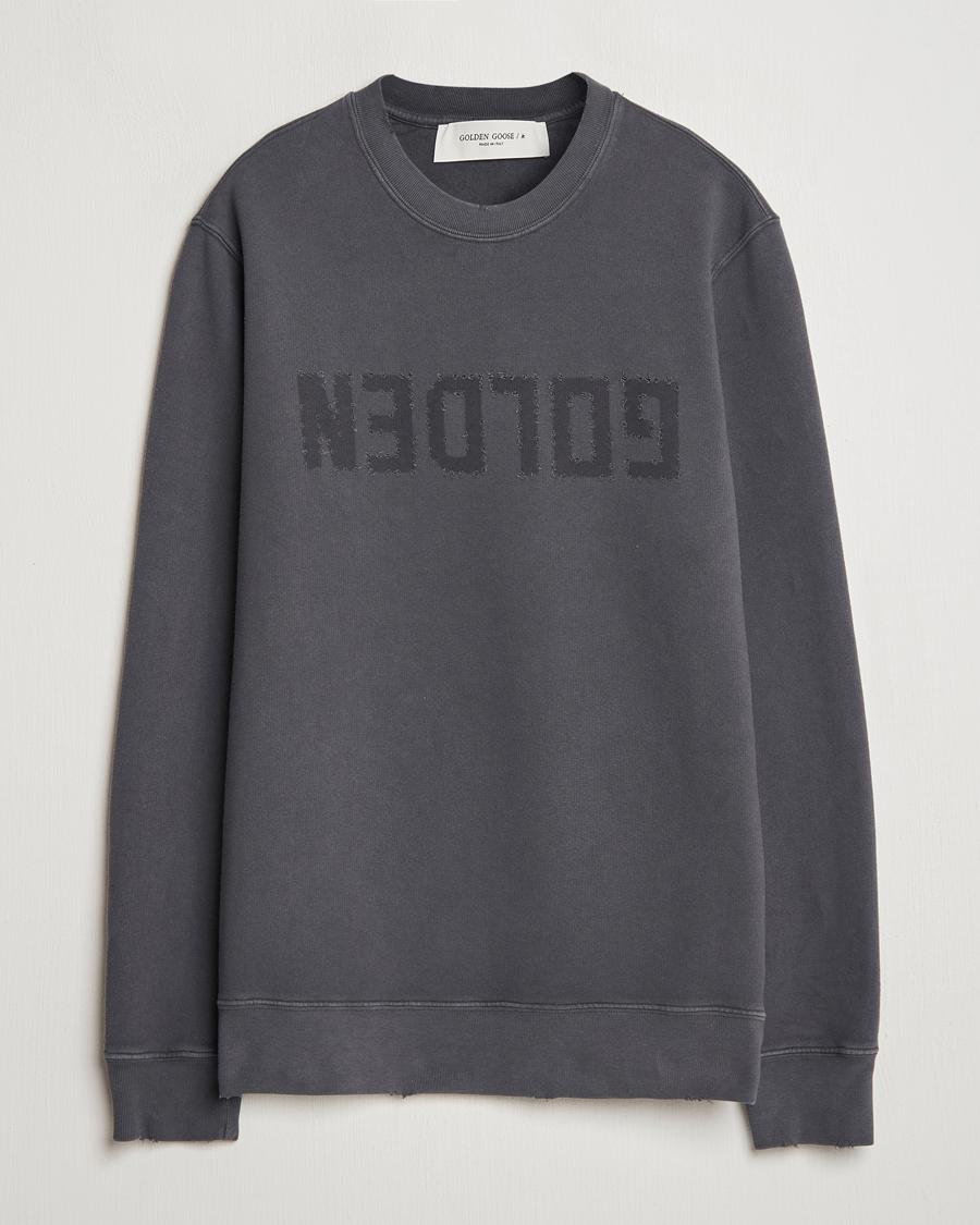 Herre | Gensere | Golden Goose | Distressed Logo Sweatshirt Anthracite