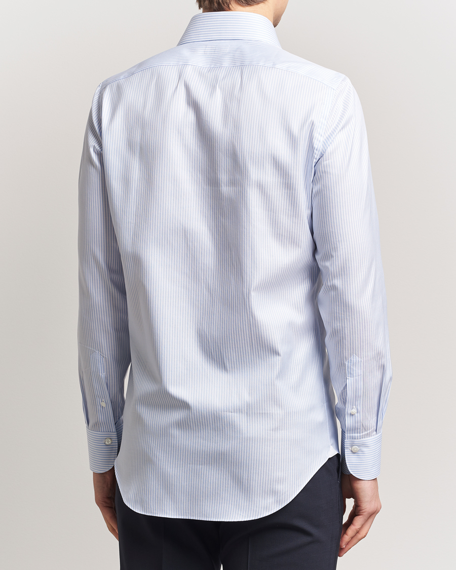 Herre | Skjorter | Finamore Napoli | Milano Slim Royal Oxford Dress Shirt Blue Stripe