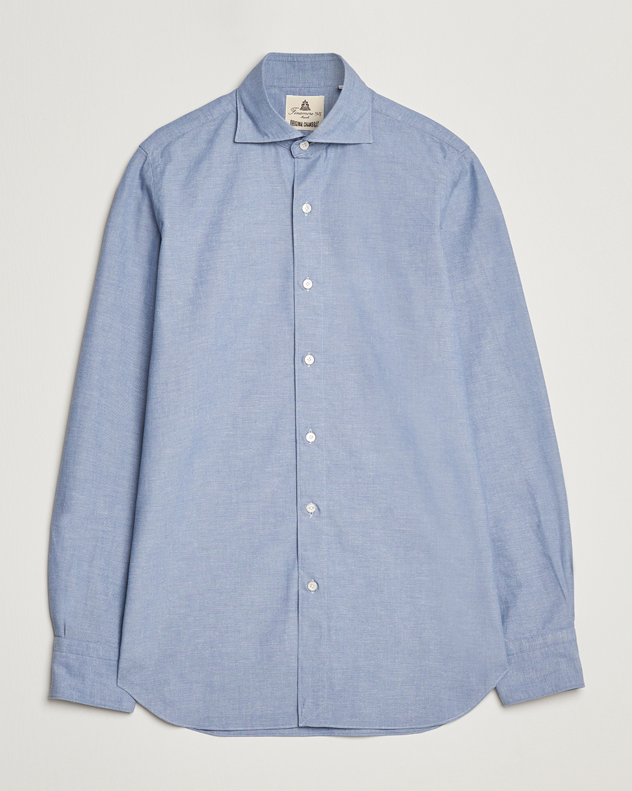 Herre | Skjorter | Finamore Napoli | Gaeta Chambray Shirt Blue