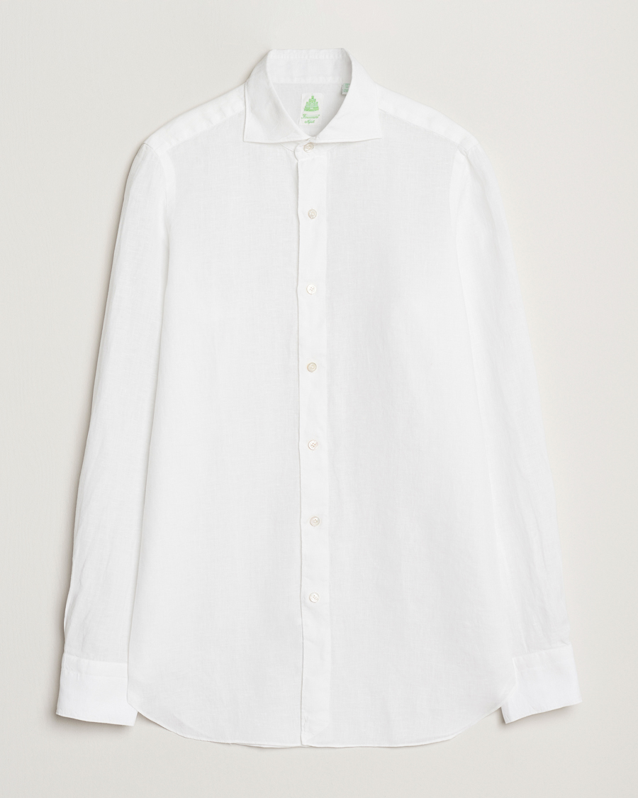 Herre | Skjorter | Finamore Napoli | Gaeta Linen Shirt White