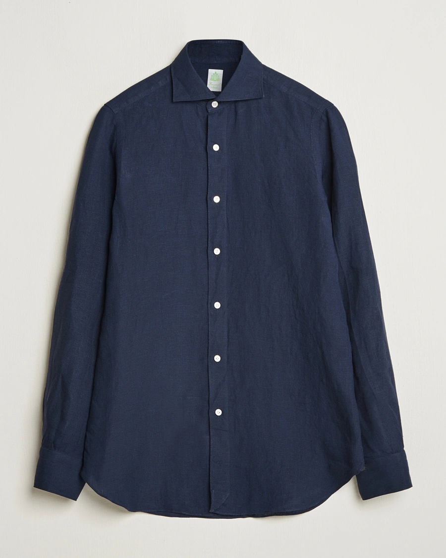 Herre | Linskjorter | Finamore Napoli | Gaeta Linen Shirt Navy