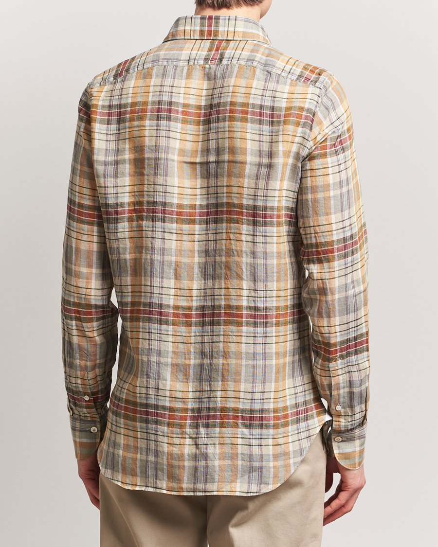 Herre | Skjorter | Finamore Napoli | Gaeta Linen Shirt Beige Check