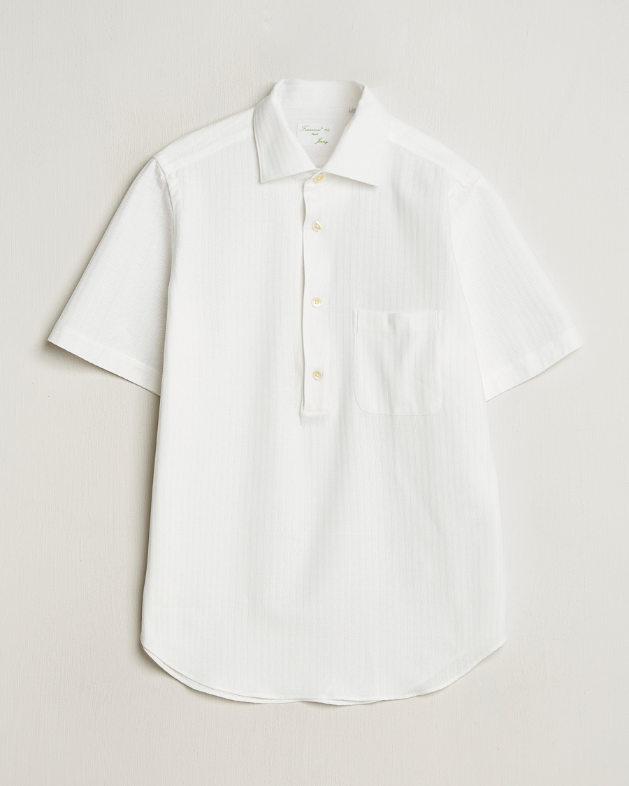 Herre | Skjorter | Finamore Napoli | Vico Jersey Short Sleeve Polo White