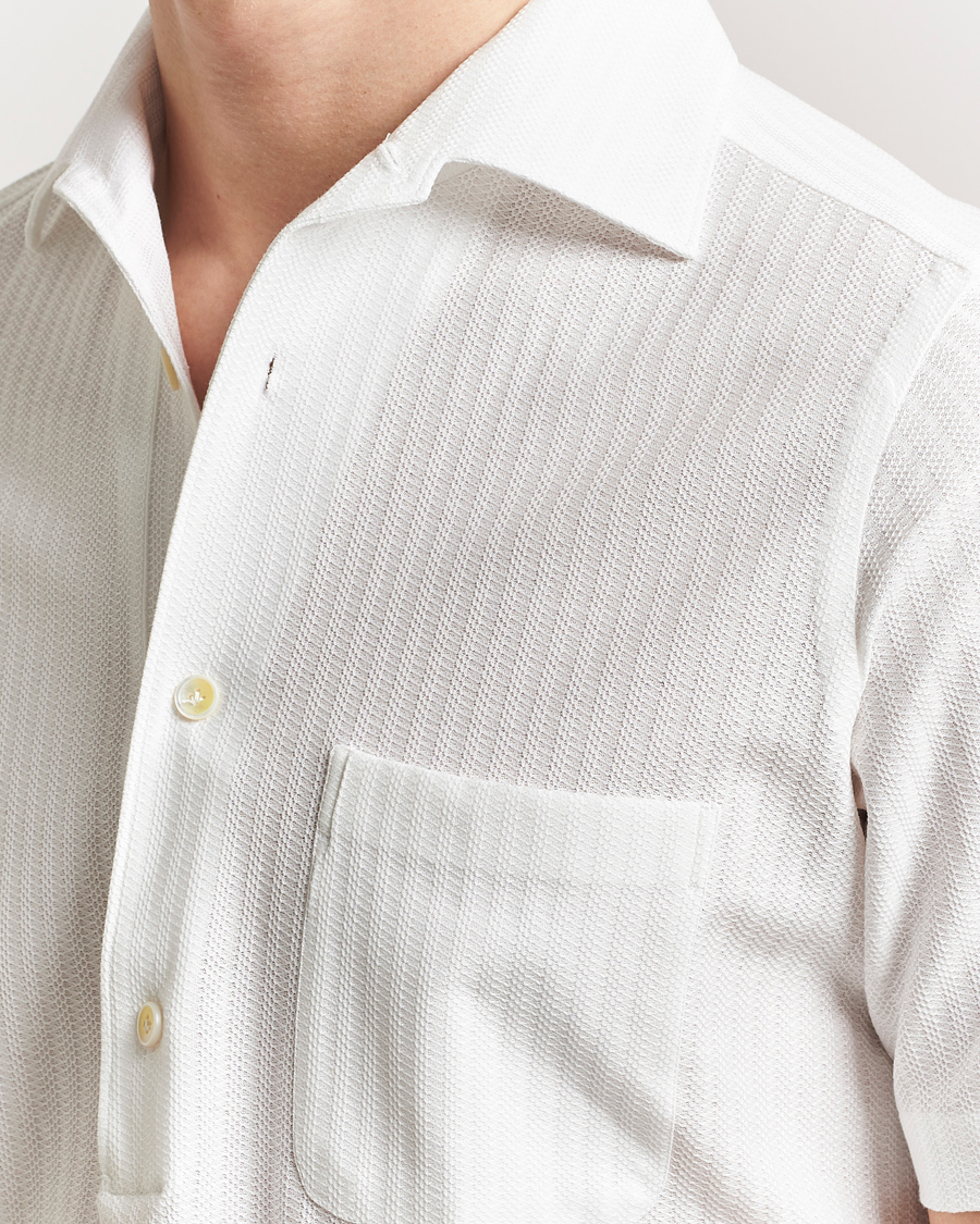 Herre | Skjorter | Finamore Napoli | Vico Jersey Short Sleeve Polo White