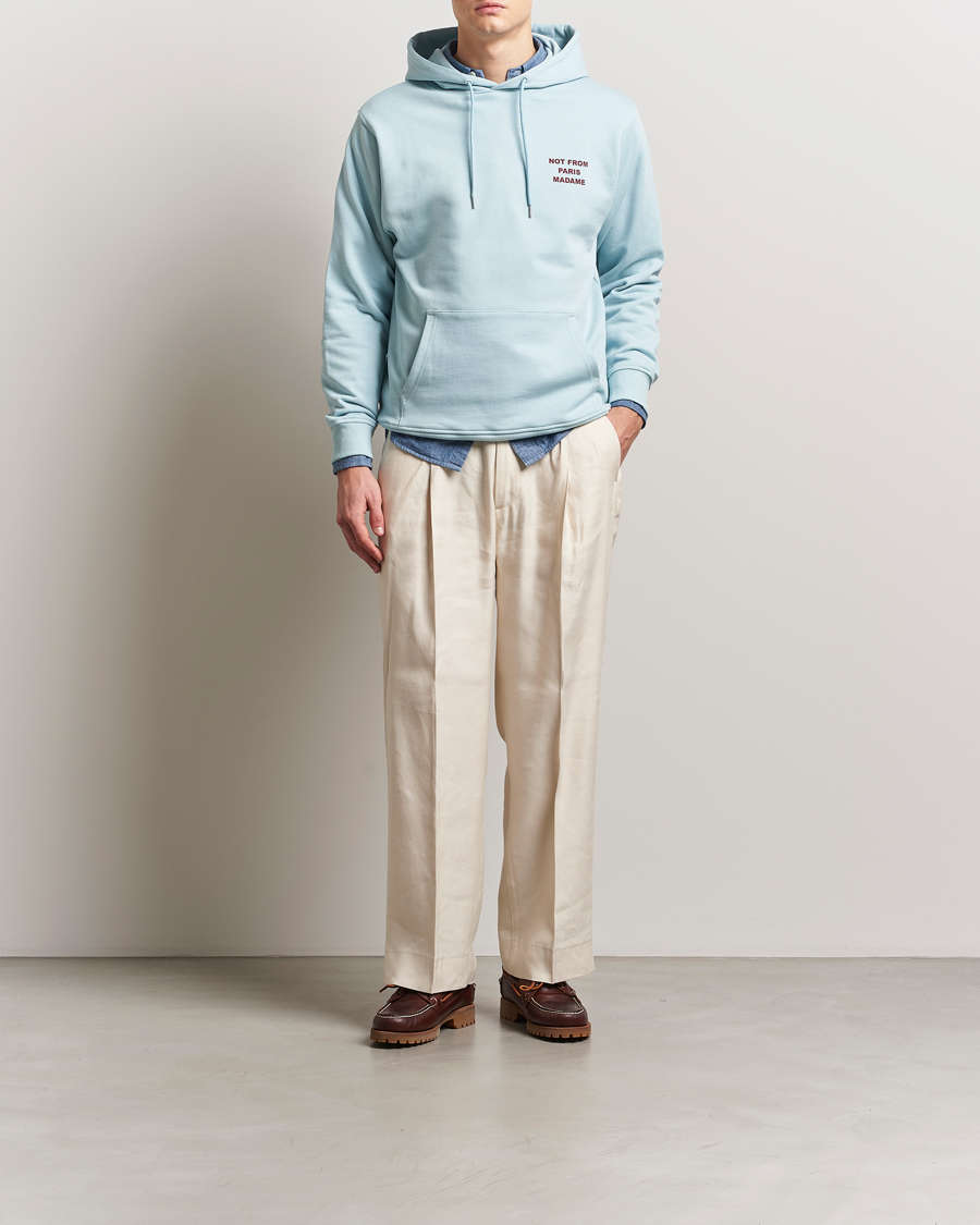 Herre | Gensere | Drôle de Monsieur | Slogan Hoodie Light Blue