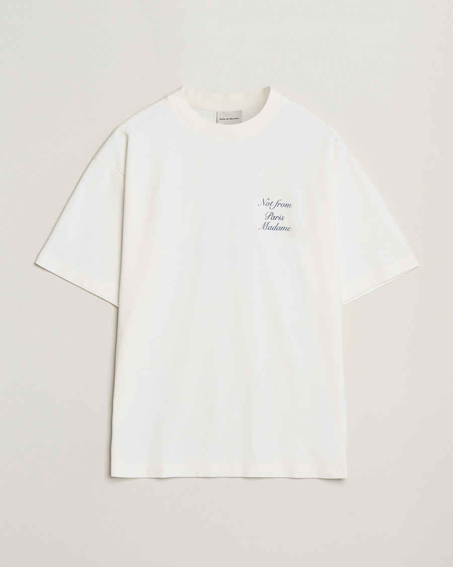 Herre | T-Shirts | Drôle de Monsieur | Slogan Cursive T-Shirt Off White