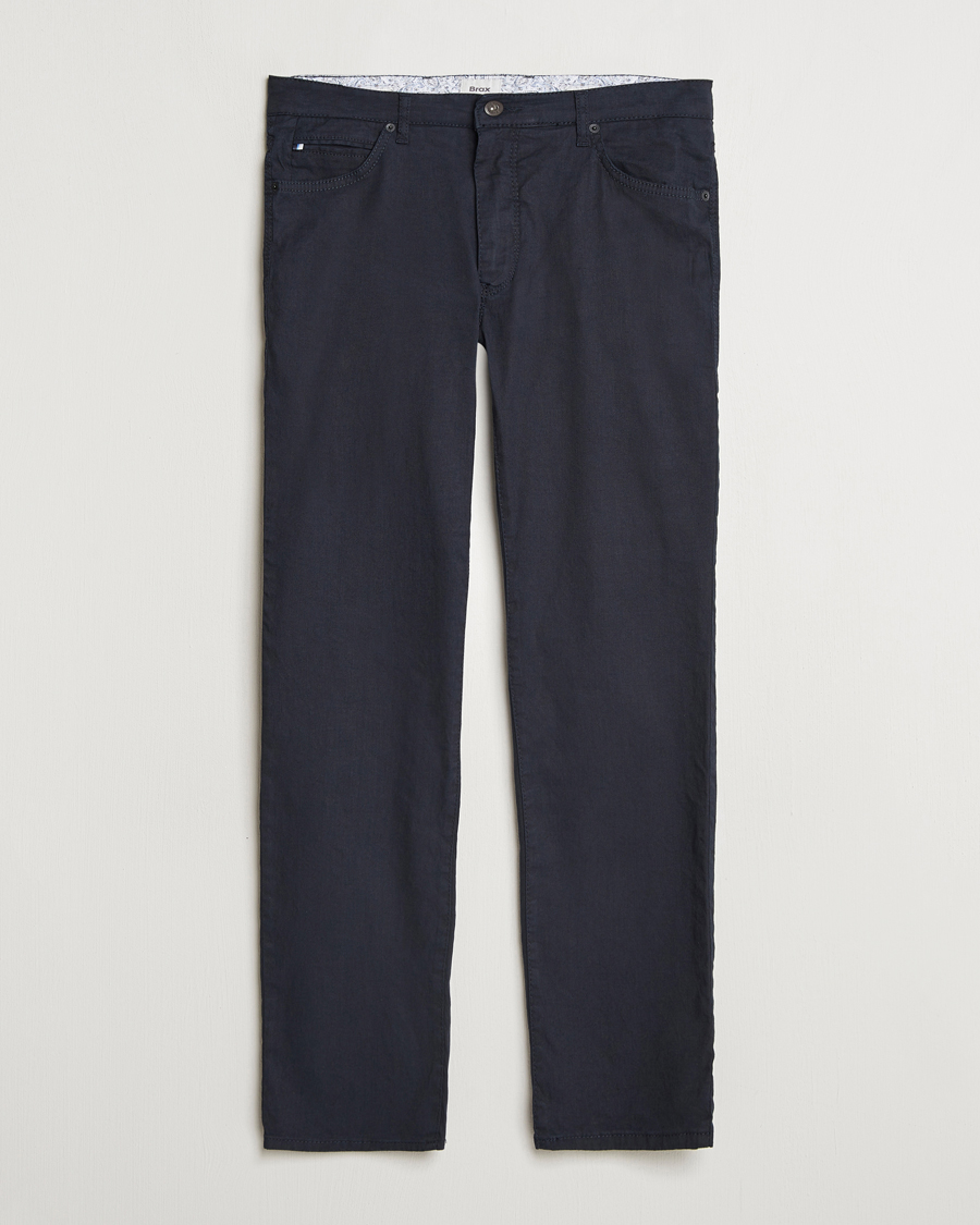 Herre | Bukser | Brax | Cadiz Linen-Flex 5-Pocket Pants Navy