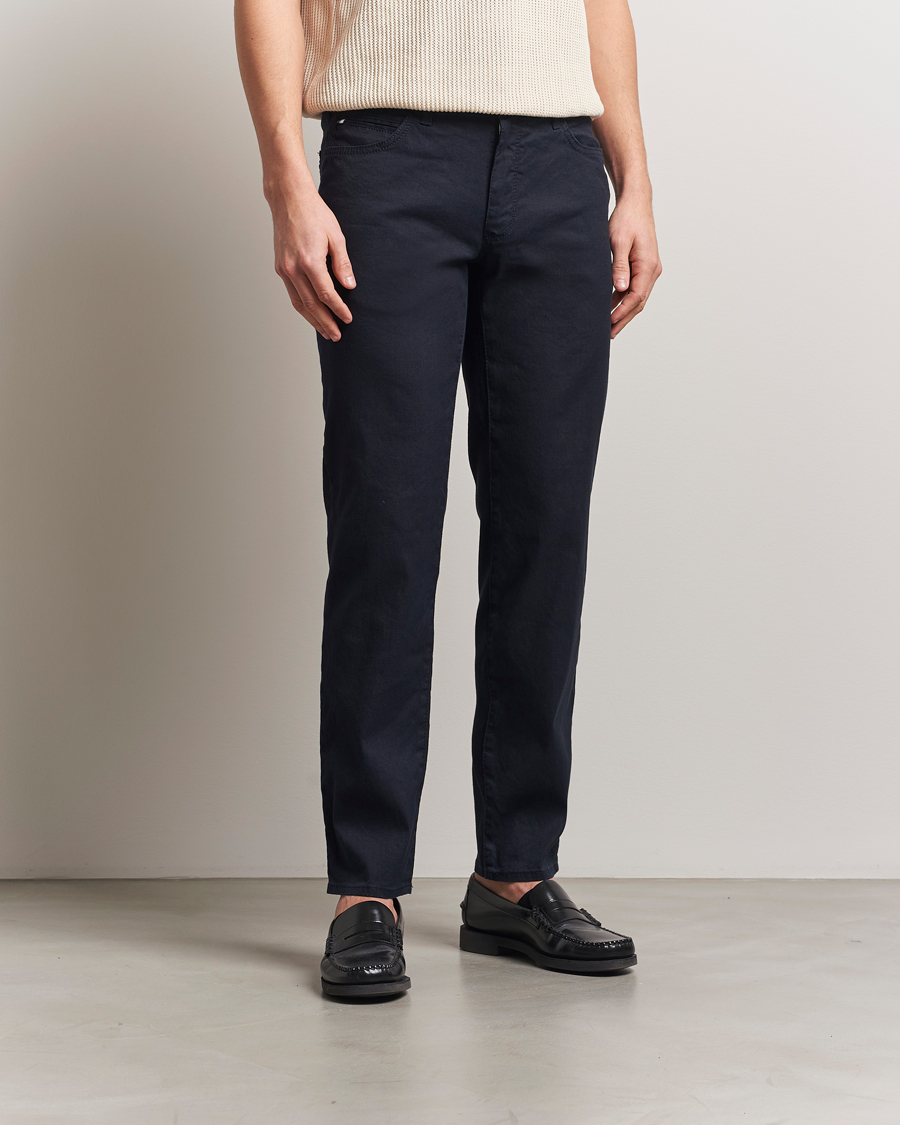 Herre | Bukser | Brax | Cadiz Linen-Flex 5-Pocket Pants Navy