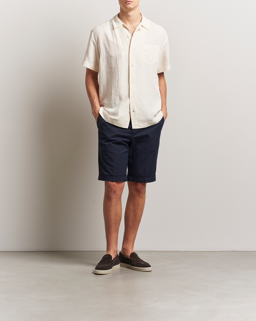 Herre | Shorts | Briglia 1949 | Pleated Cotton Shorts Navy