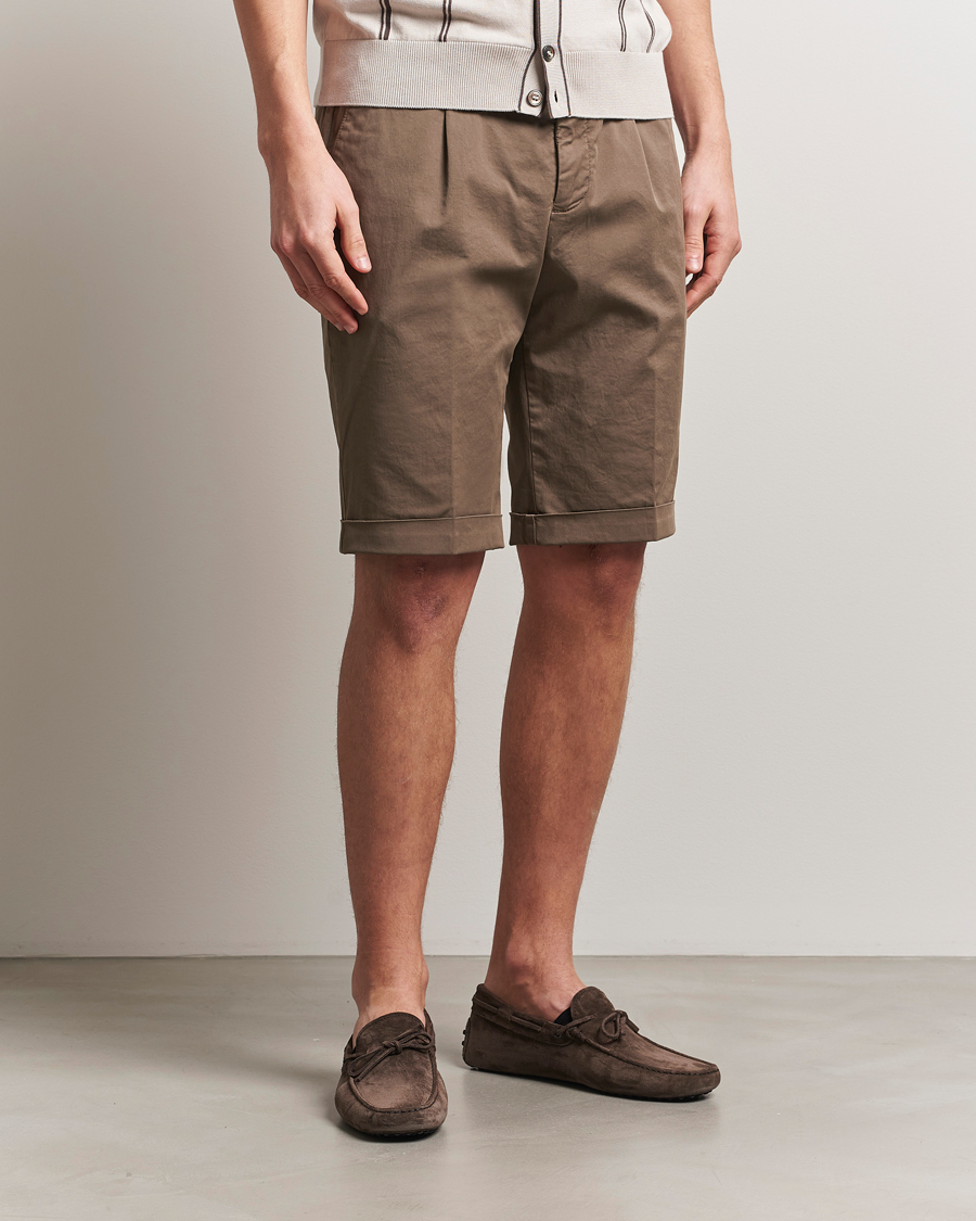 Herre | Shorts | Briglia 1949 | Pleated Cotton Shorts Brown
