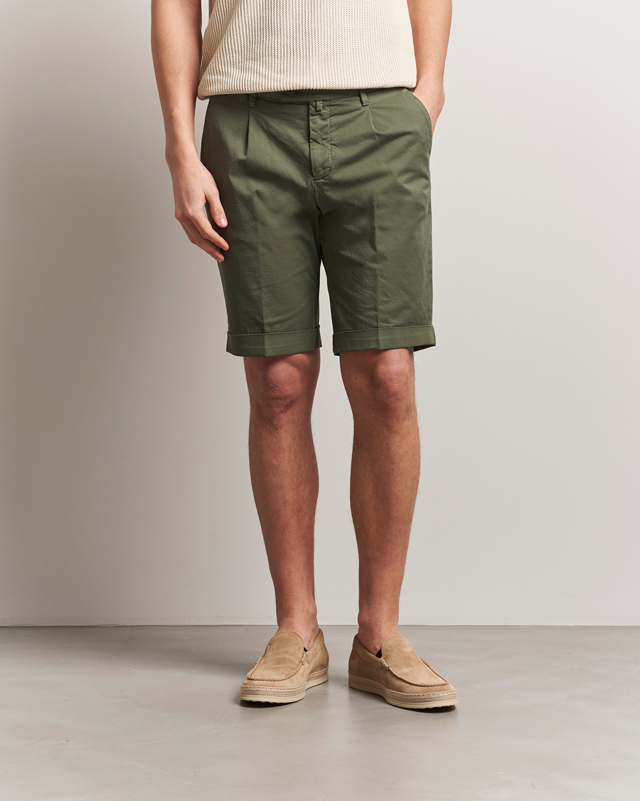 Herre | Shorts | Briglia 1949 | Pleated Cotton Shorts Olive