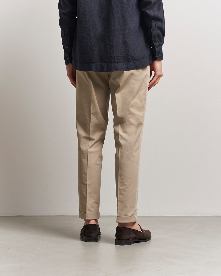 Herre | Bukser | Briglia 1949 | Easy Fit Pleated Cotton Stretch Chino Taupe