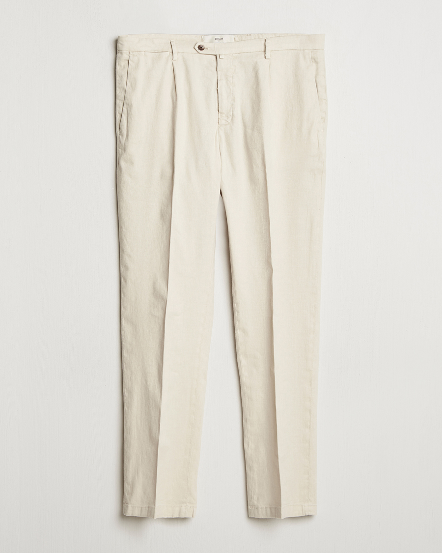 Herre | Bukser | Briglia 1949 | Pleated Linen Trousers Cream