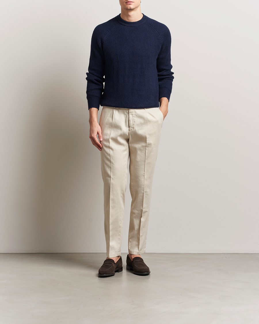 Herre | Bukser | Briglia 1949 | Pleated Linen Trousers Cream