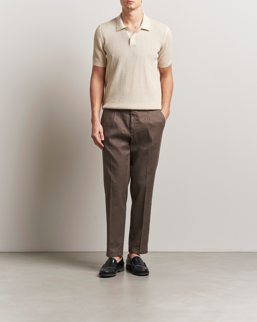 Herre | Bukser | Briglia 1949 | Pleated Linen Trousers Brown