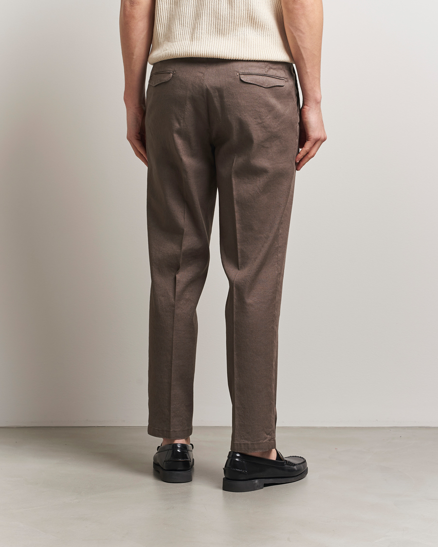 Herre | Bukser | Briglia 1949 | Pleated Linen Trousers Brown