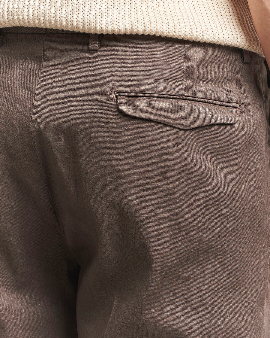 Herre | Bukser | Briglia 1949 | Pleated Linen Trousers Brown