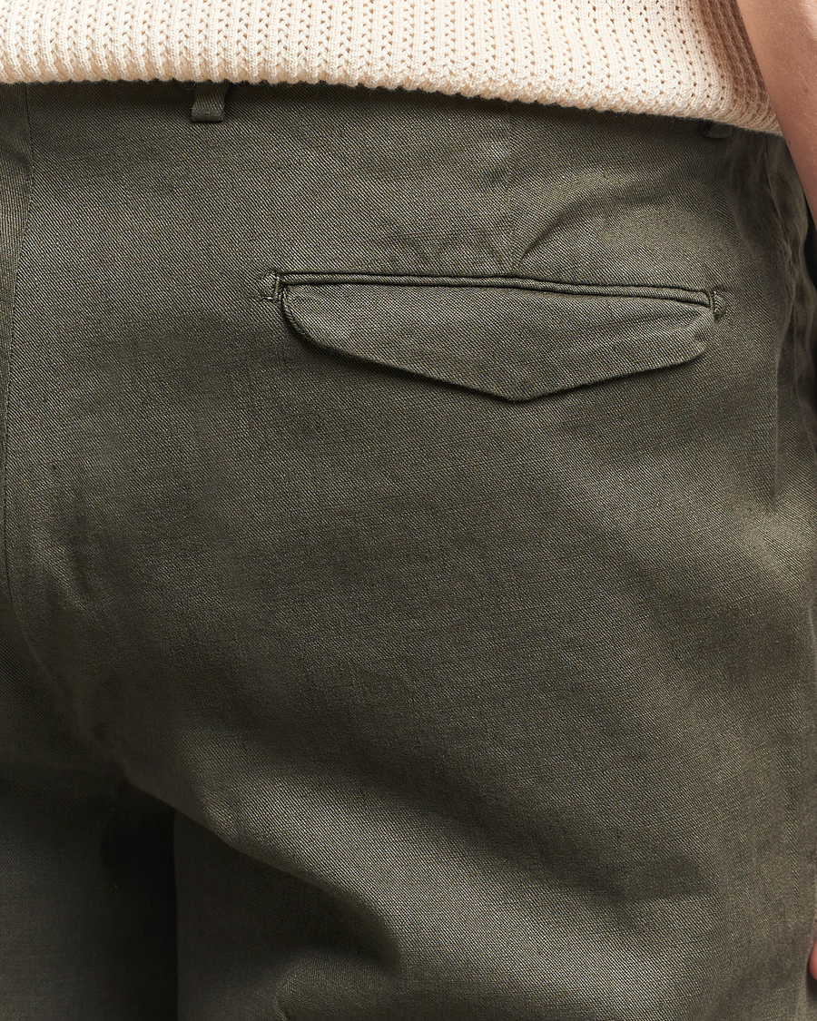 Herre | Bukser | Briglia 1949 | Pleated Linen Trousers Olive