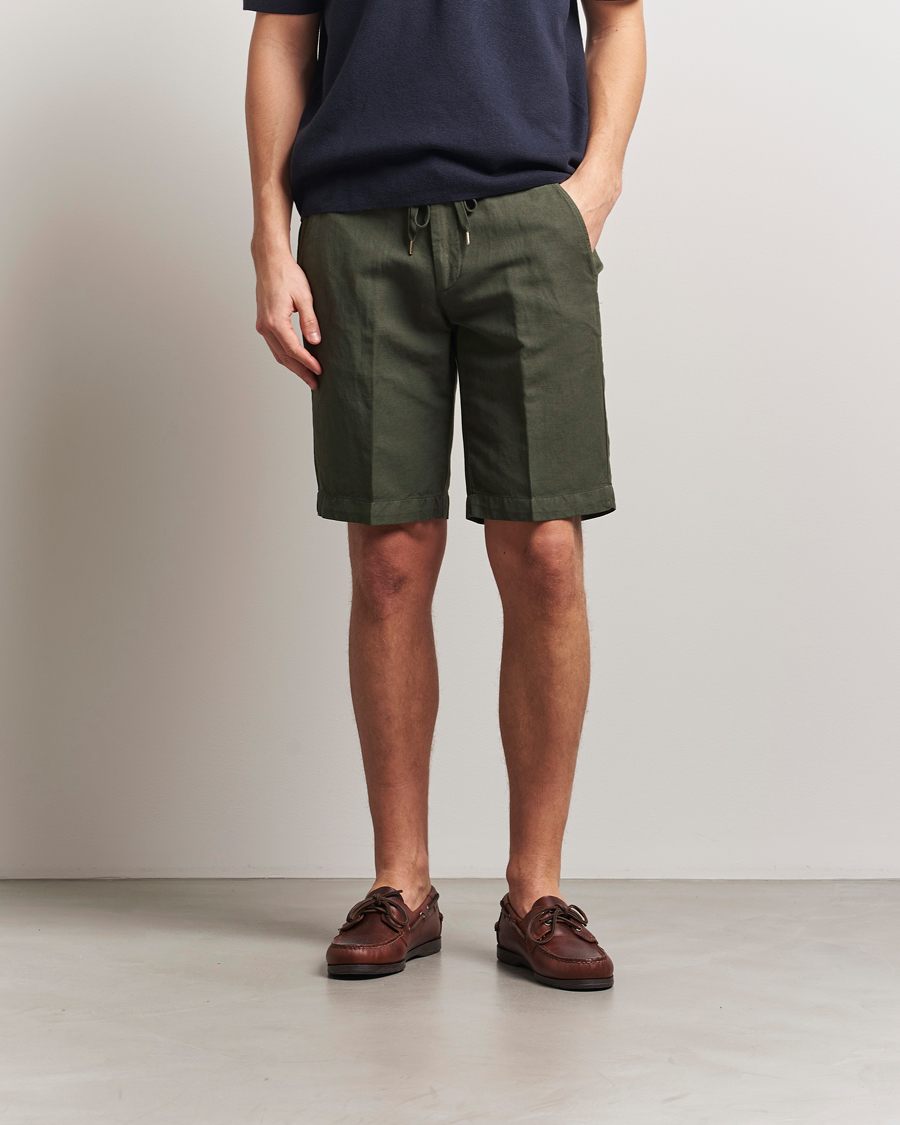 Herre | Shorts | Briglia 1949 | Linen/Cotton Drawstring Shorts Olive