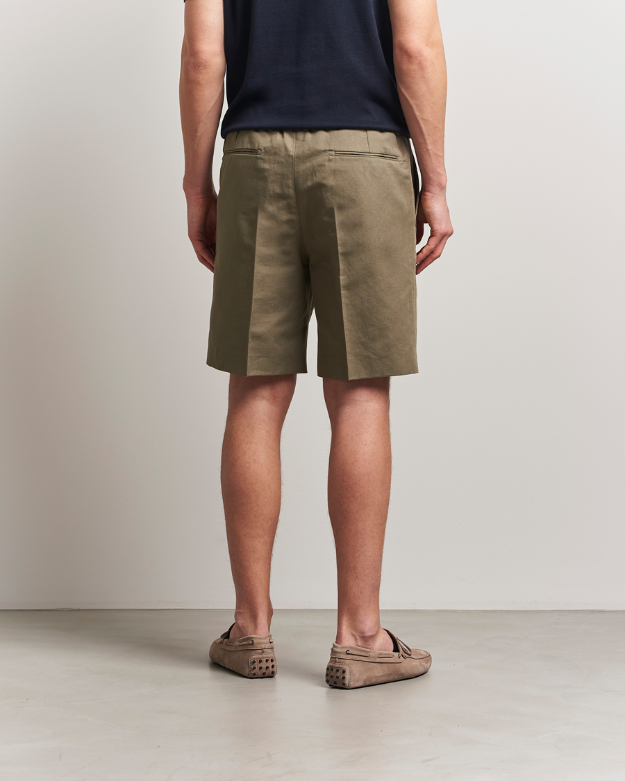 Herre | Shorts | Brioni | Cotton/Linen Drawstring Shorts Military