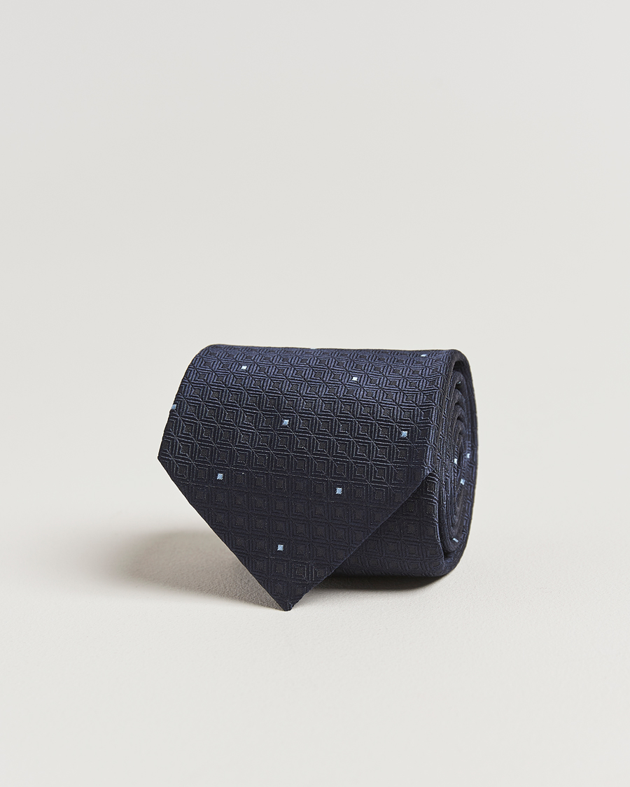 Herre | Slips | Brioni | Jacquard Silk Tie Navy