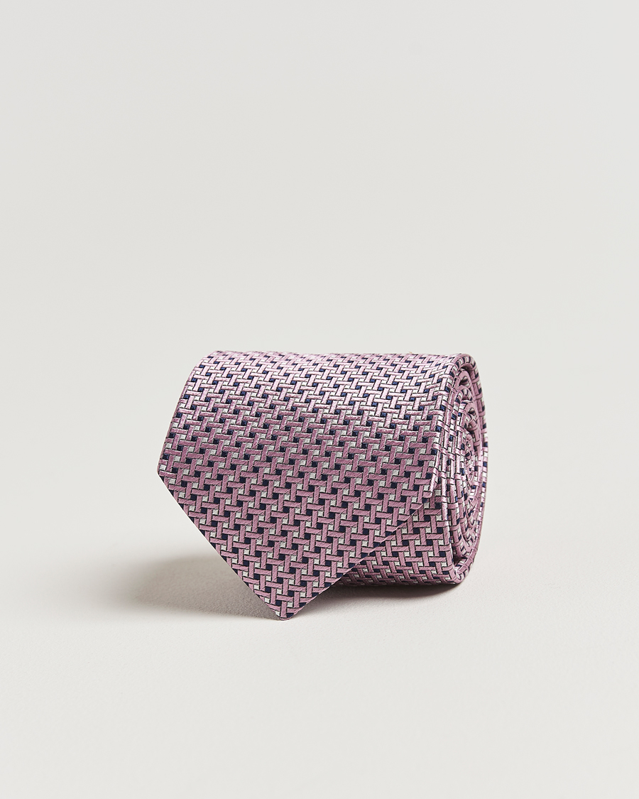 Herre | Slips | Brioni | Microstructure Silk Tie Rosa
