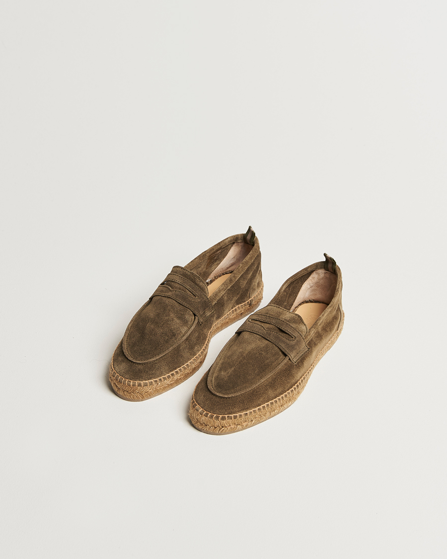 Herre | Espadrillos | Castañer | Nacho Casual Suede Loafers Verde Bosque