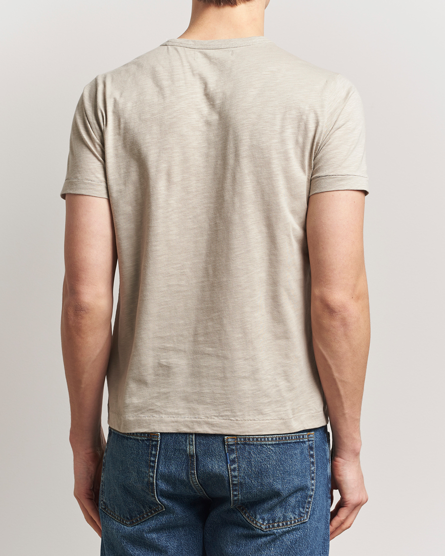 Herre | T-Shirts | Merz b. Schwanen | Organic Pima Cotton Slub Crew Neck T-Shirt Greige