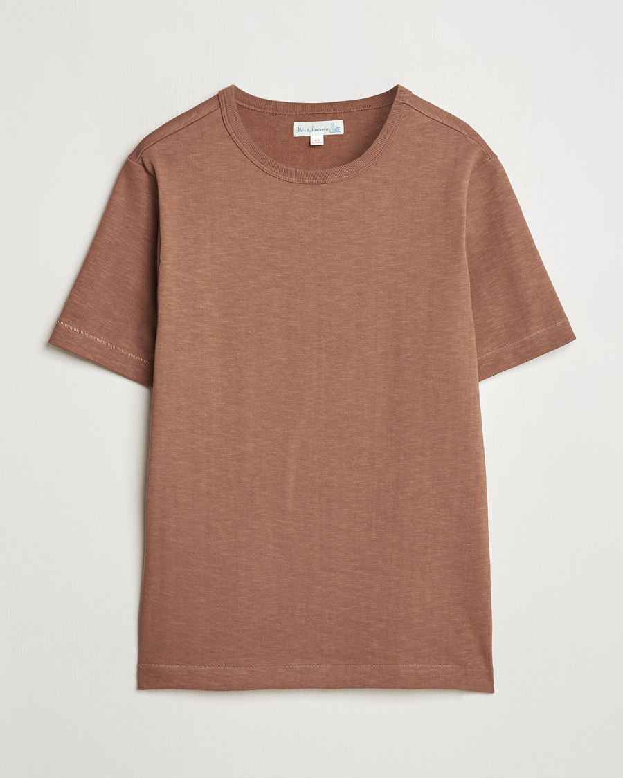 Herre | T-Shirts | Merz b. Schwanen | Relaxed Loopwheeled Heavy T-Shirt Nut