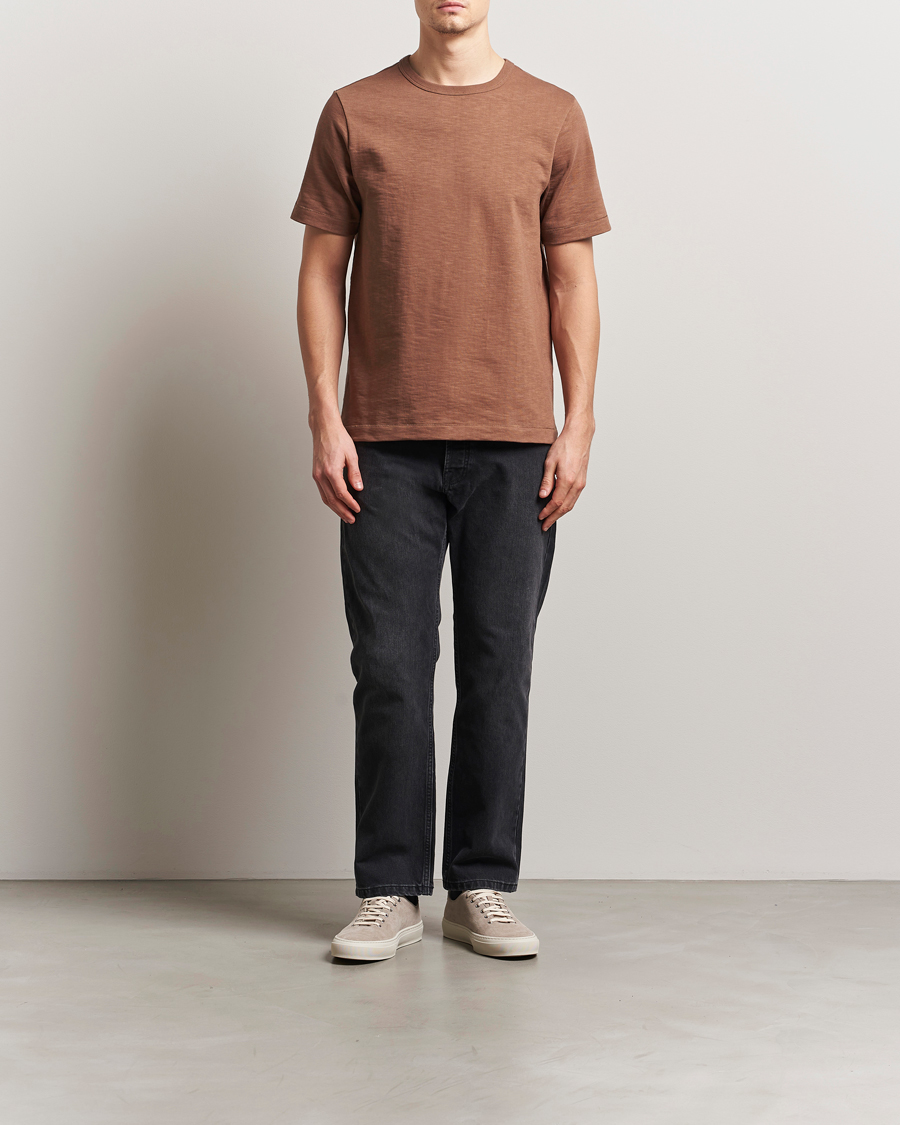 Herre | T-Shirts | Merz b. Schwanen | Relaxed Loopwheeled Heavy T-Shirt Nut