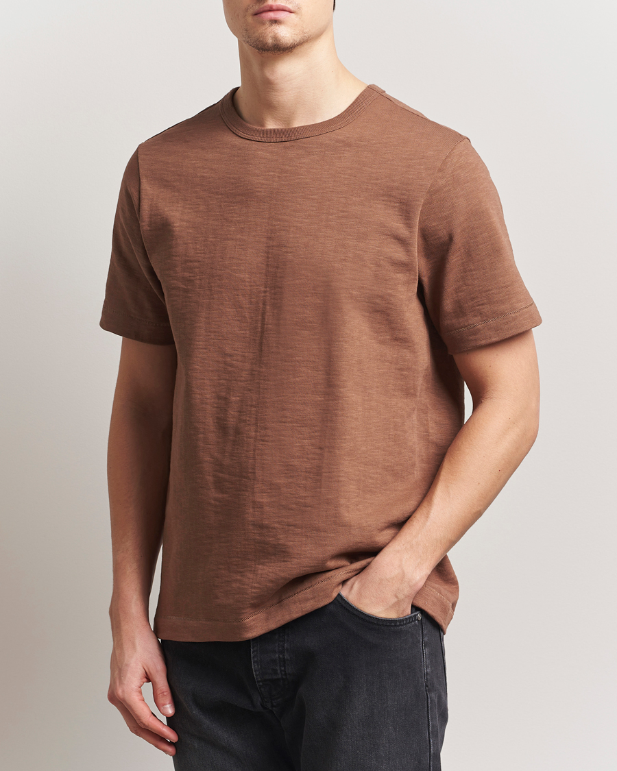 Herre | T-Shirts | Merz b. Schwanen | Relaxed Loopwheeled Heavy T-Shirt Nut