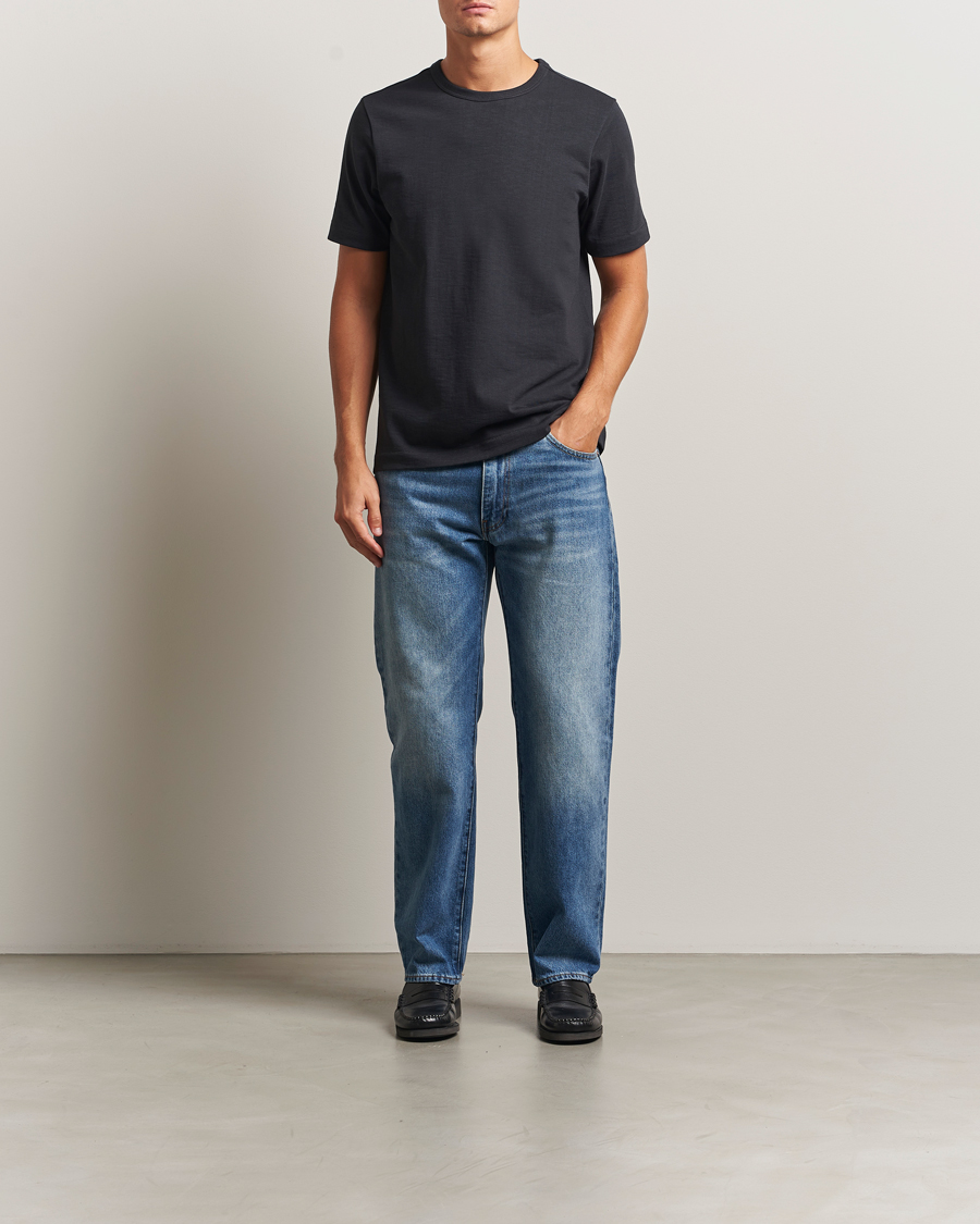 Herre | T-Shirts | Merz b. Schwanen | Relaxed Fit Loopwheeled Heavy T-Shirt Charcoal
