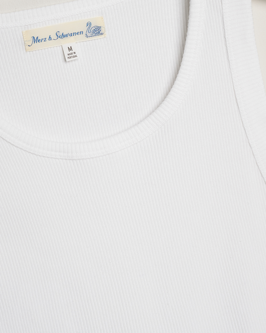 Herre | T-Shirts | Merz b. Schwanen | Ribbed Tank Top White