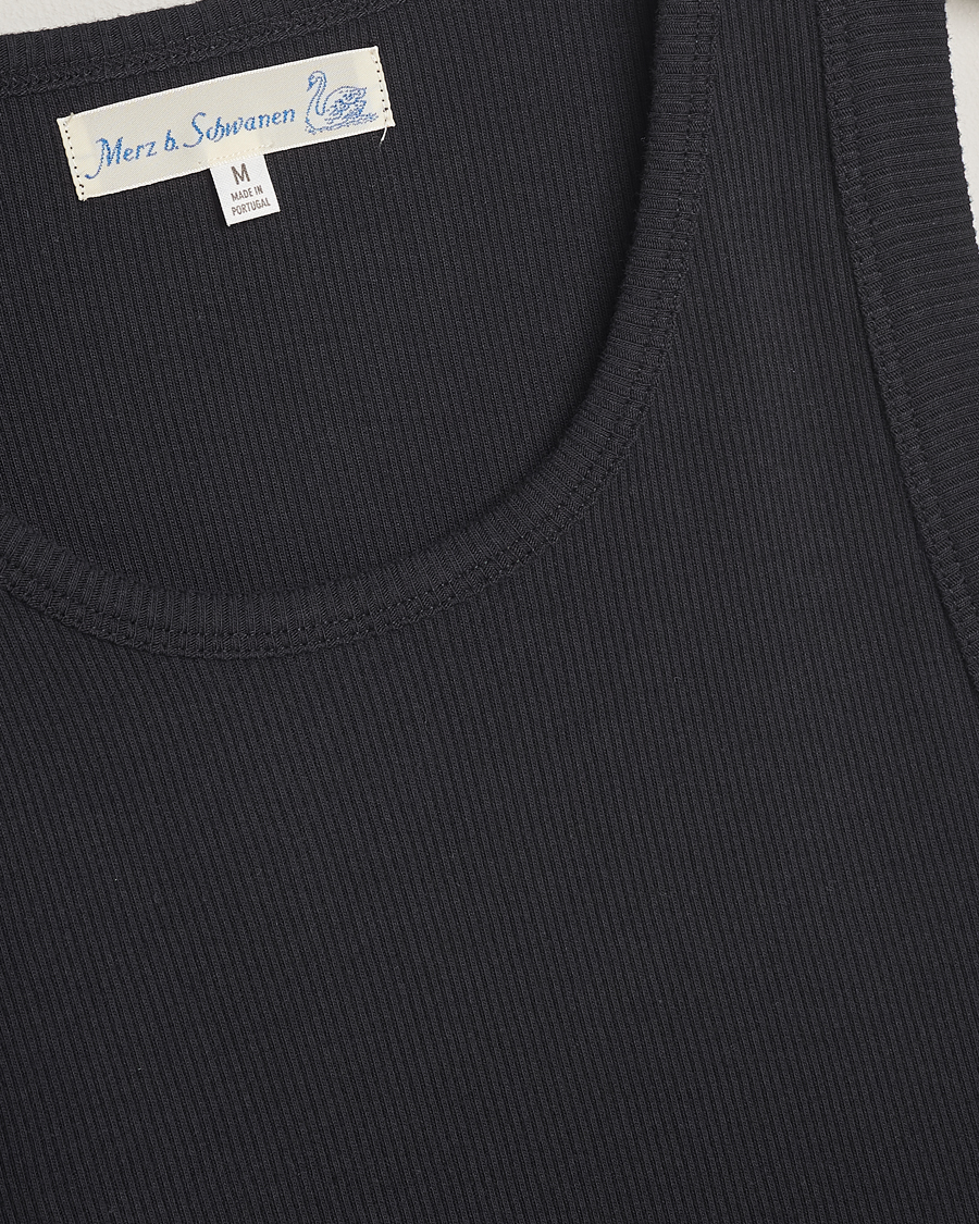 Herre | T-Shirts | Merz b. Schwanen | Ribbed Tank Top Charcoal