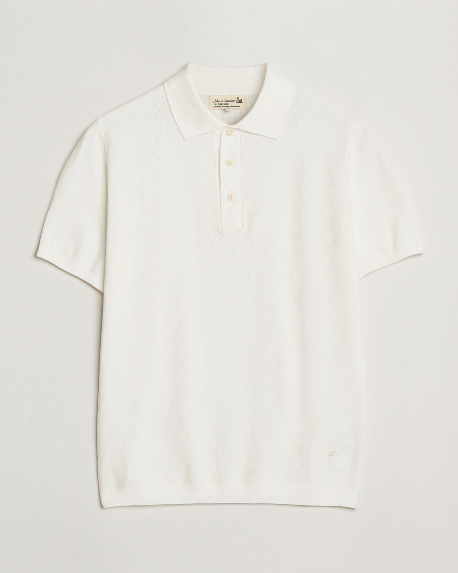 Herre | Pikéer | Merz b. Schwanen | Relaxed Fit Knitted Polo White