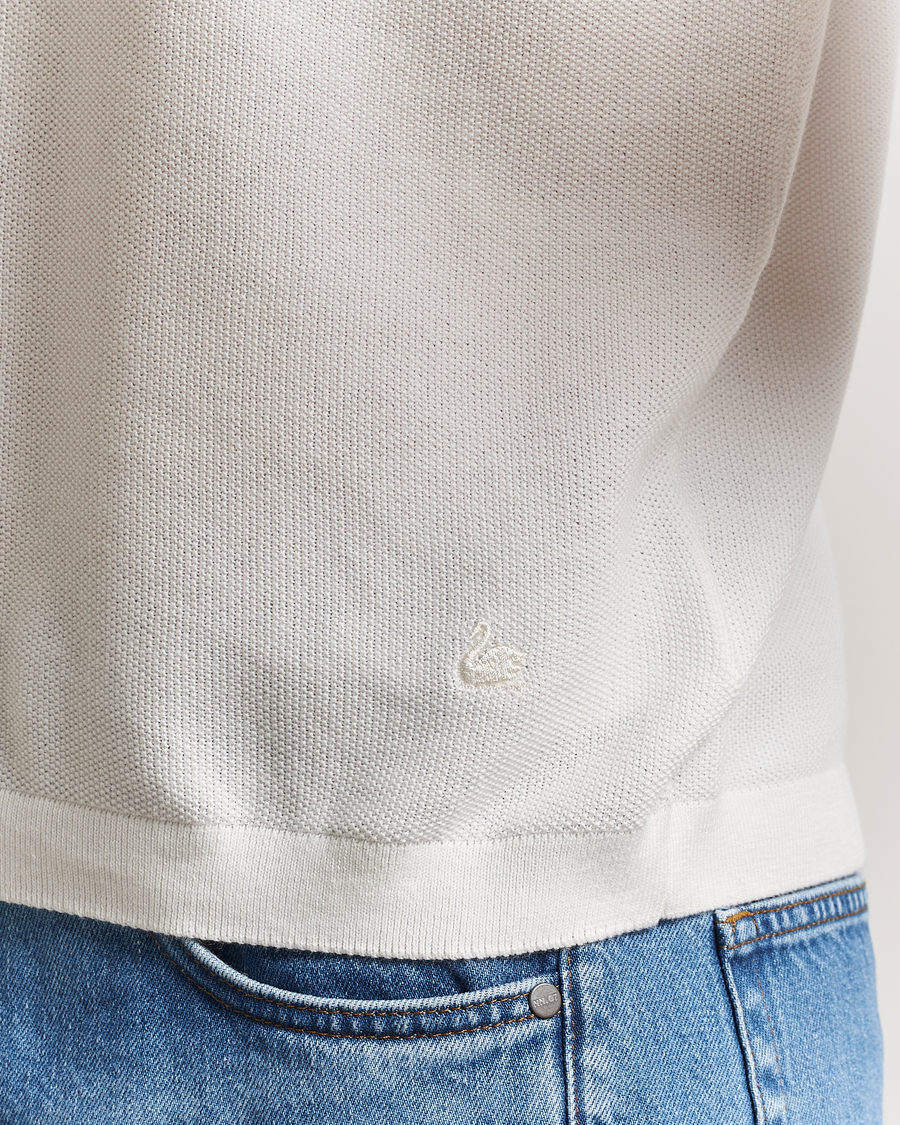 Herre | Pikéer | Merz b. Schwanen | Relaxed Fit Knitted Polo White