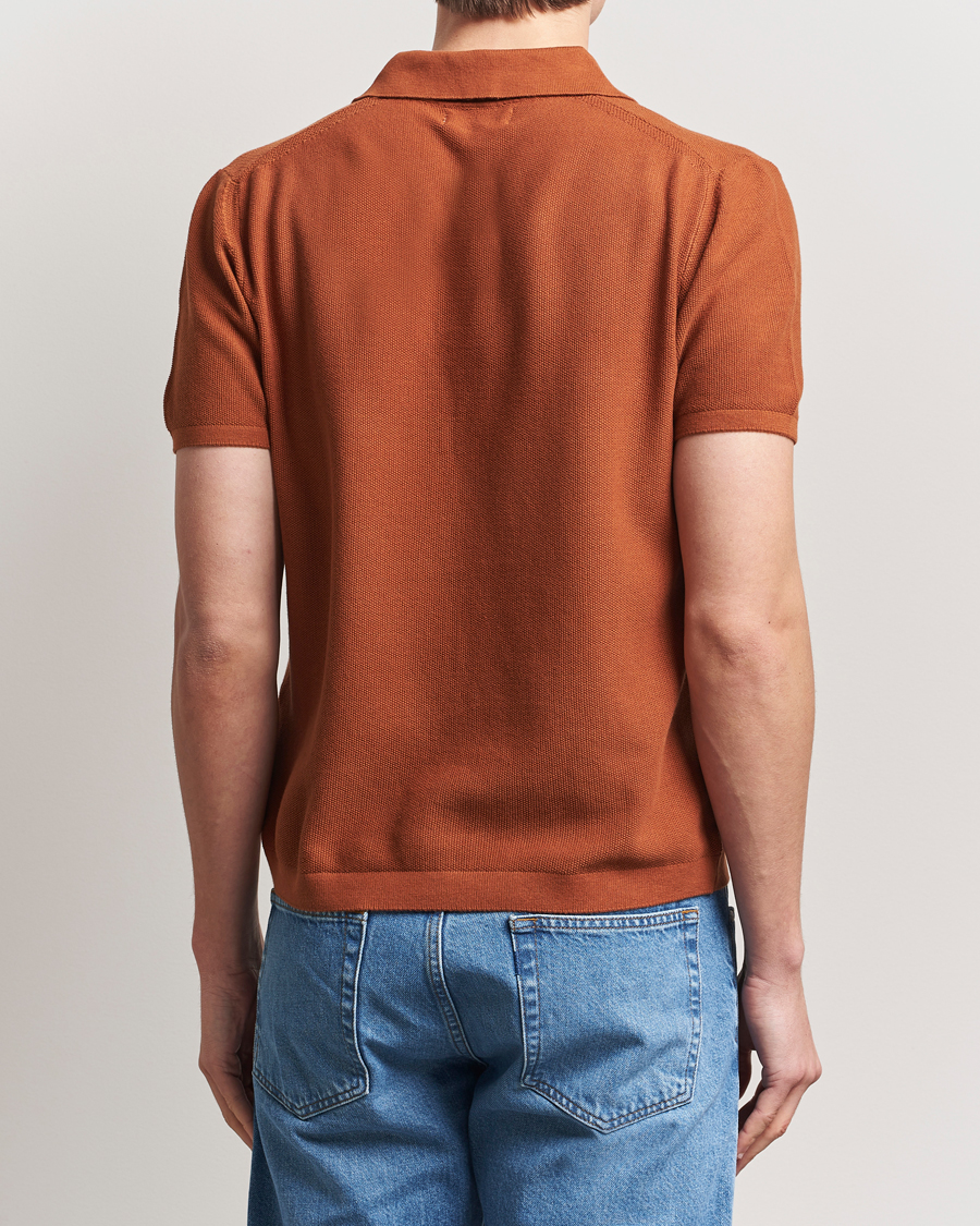 Herre | Pikéer | Merz b. Schwanen | Relaxed Fit Knitted Polo Caramel