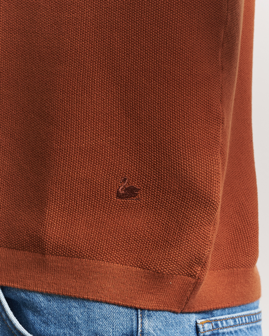 Herre | Pikéer | Merz b. Schwanen | Relaxed Fit Knitted Polo Caramel
