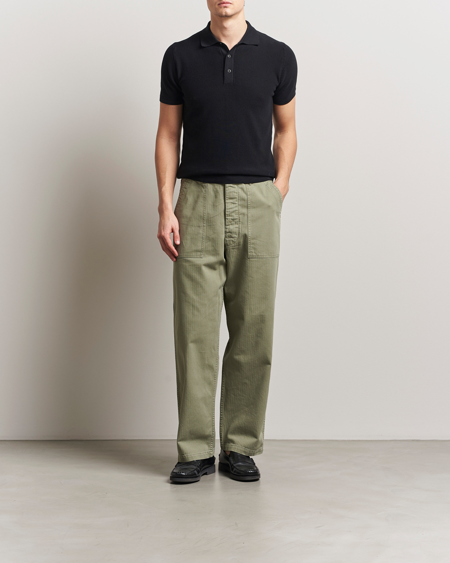 Herre | Pikéer | Merz b. Schwanen | Relaxed Fit Knitted Polo Black