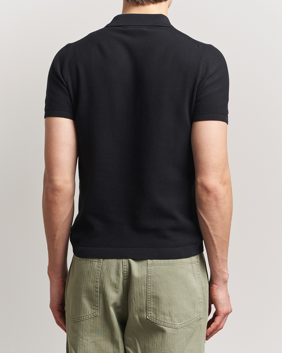 Herre | Pikéer | Merz b. Schwanen | Relaxed Fit Knitted Polo Black