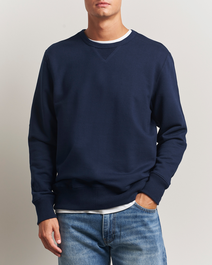 Herre | Gensere | Merz b. Schwanen | Sturdy Loopback Fleece Sweatshirt Ink Blue