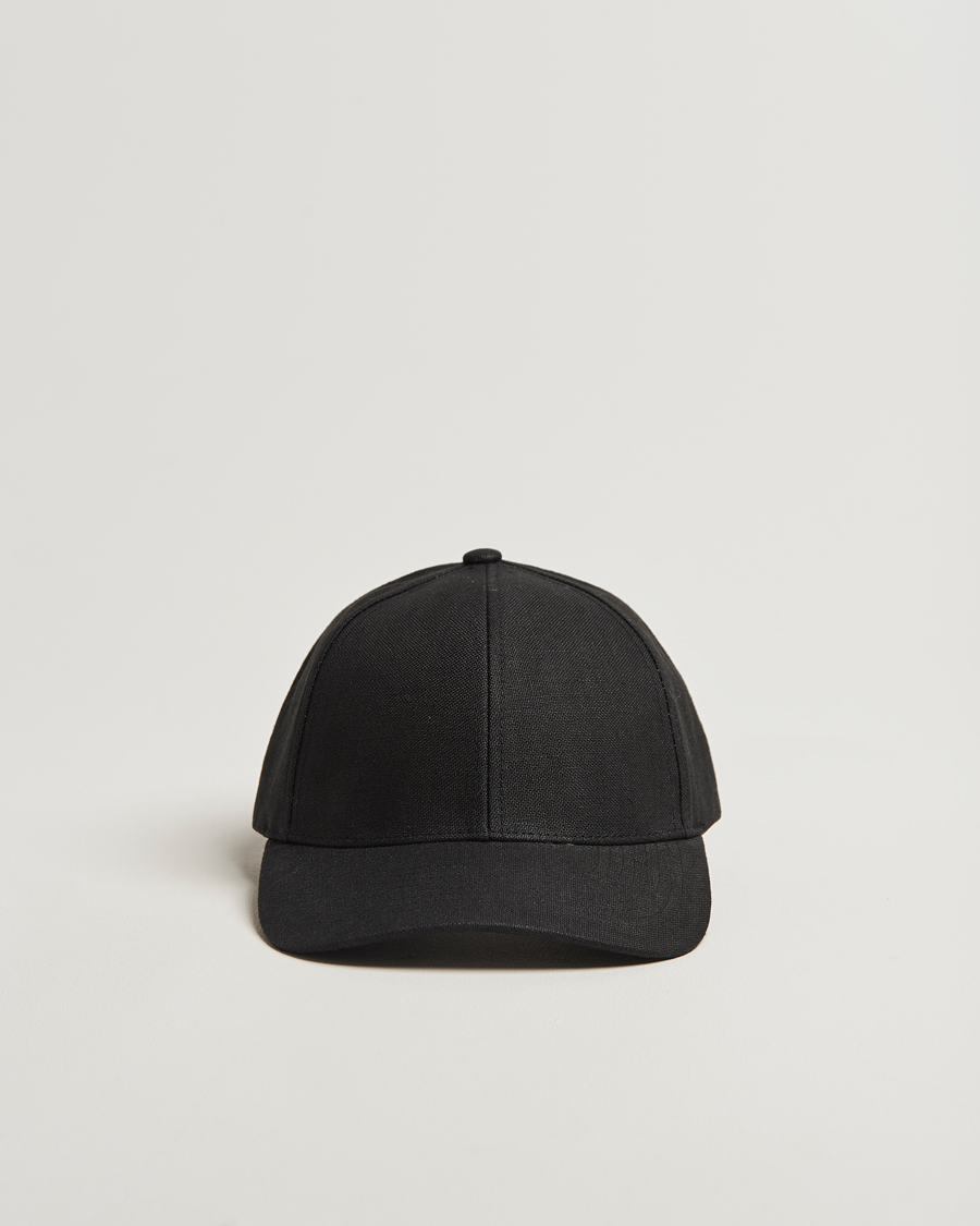 Herre | Hatter og capser | Varsity Headwear | Linen Baseball Cap Licorice Black