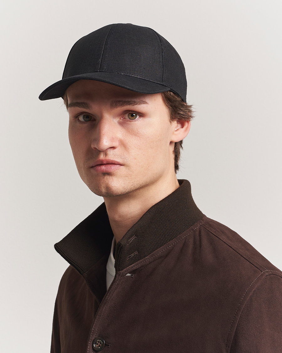 Herre | Hatter og capser | Varsity Headwear | Linen Baseball Cap Licorice Black