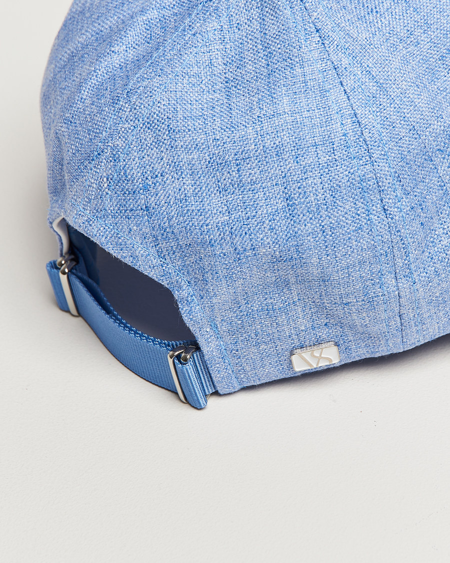 Herre | Hatter og capser | Varsity Headwear | Linen Baseball Cap Azure Blue