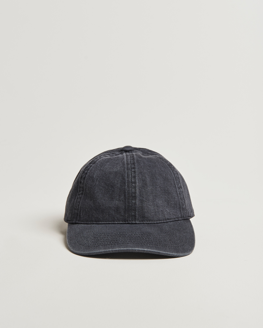 Herre | Hatter og capser | Varsity Headwear | Washed Denim Baseball Cap Black